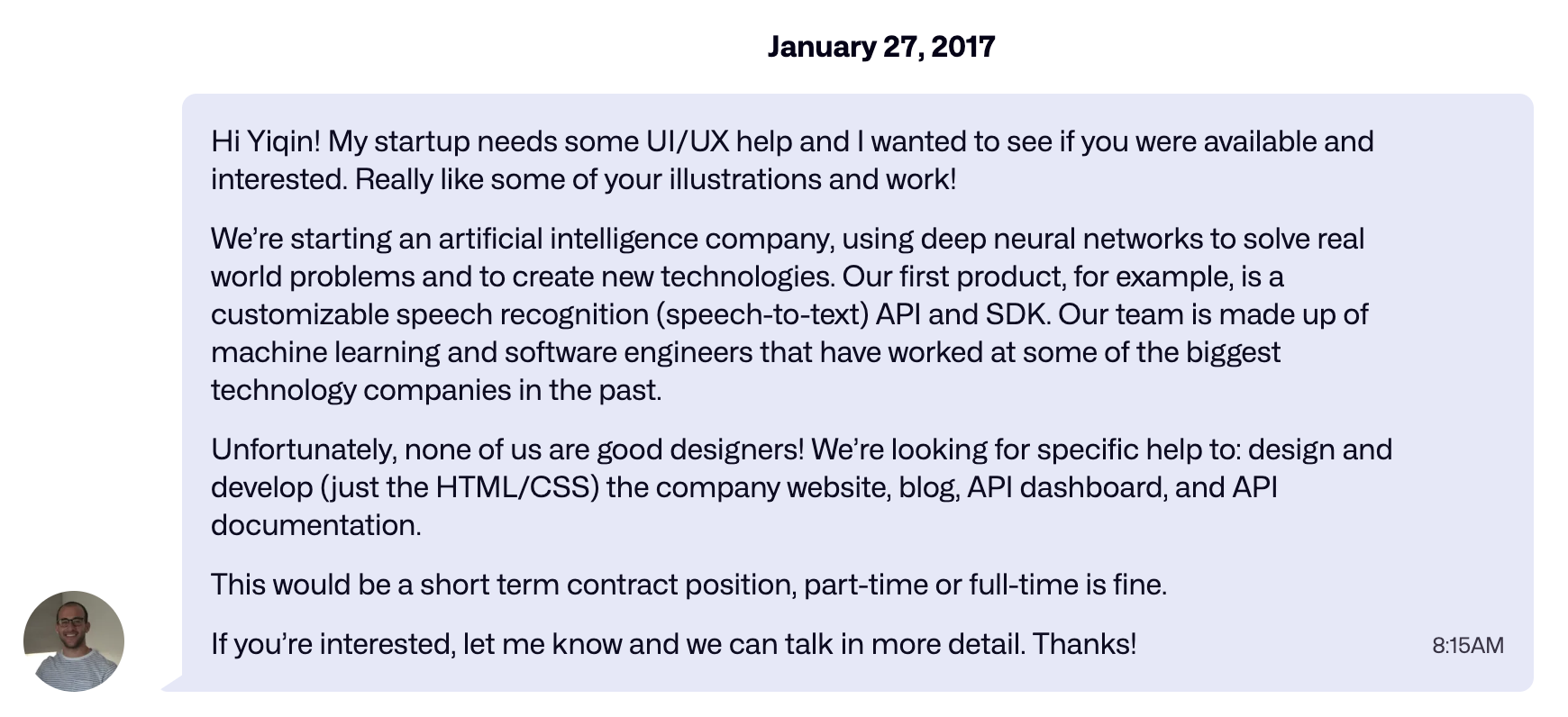 The message that got everything started