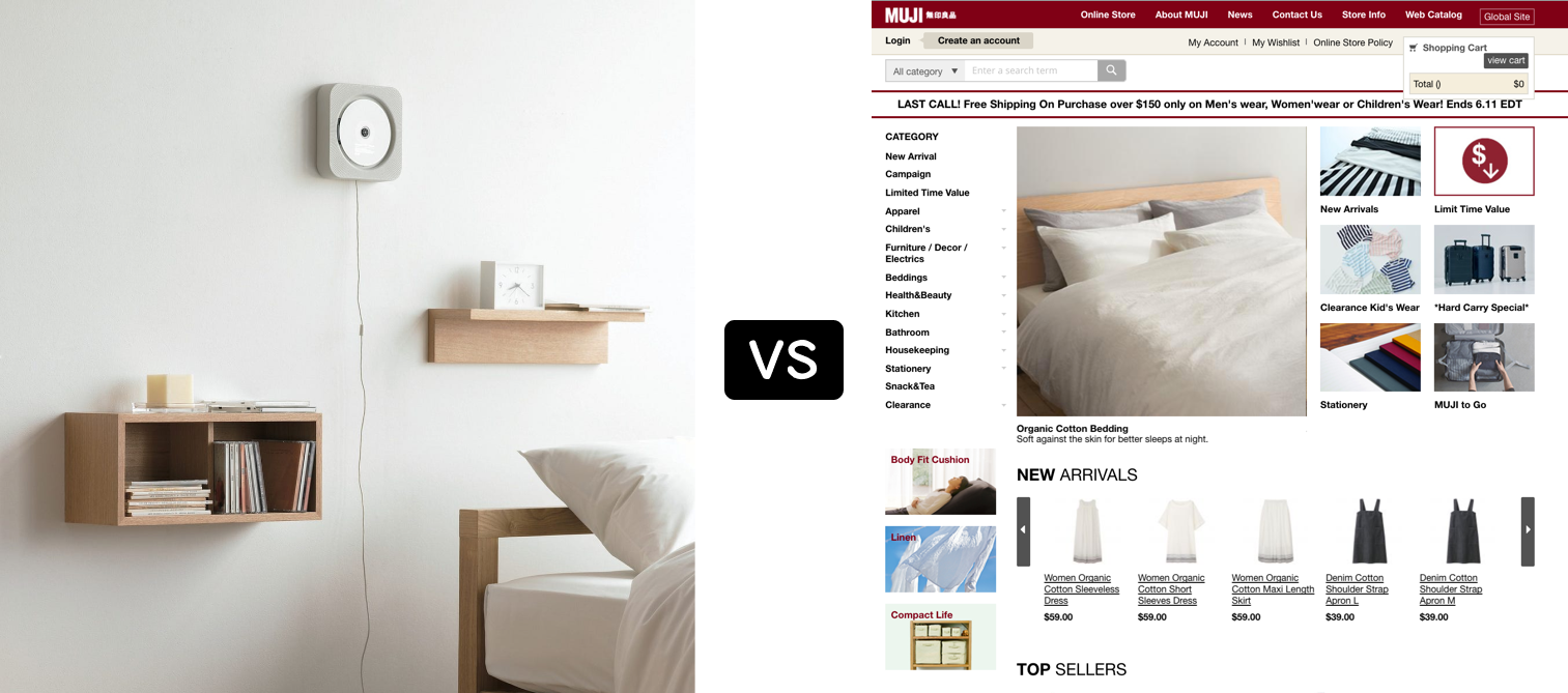 A clean, minimalist MUJI store interior